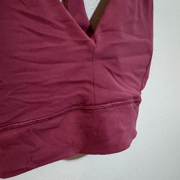 Athleta Mauve Racerback Sports Bra XS Wireless Stretch Pullover berry - Picture 5 of 9